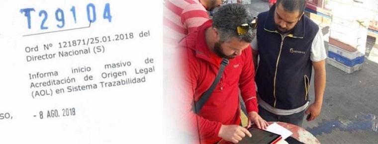 Sistema de Trazabilidad online permitirá ahora realizar trámite de Acreditación de Origen Legal.